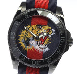 Gucci Dive Tiger Blue and Red Dial Blue Red Blue Nylon Strap Watch For Men - YA136215 Authentic Buy Shop Now