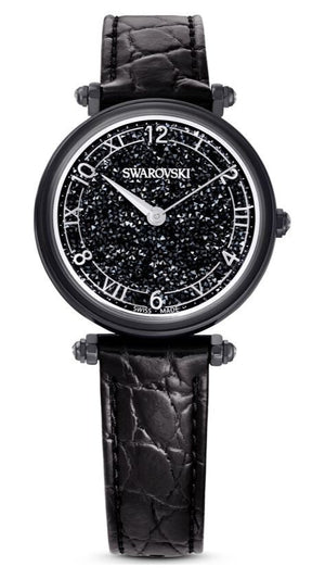 Swarovski Crystalline Wonder Black Dial Black Leather Strap Watch for Women - 5664311 Authentic Buy Shop Now