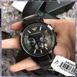 Emporio Armani Classic Chronograph Grey Dial Grey Steel Strap Watch For Men - AR2454 Authentic Buy Shop Now