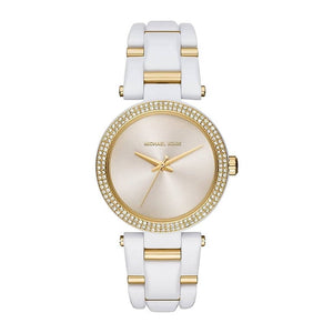 Michael Kors Delray Rose Gold Dial White Steel Strap Watch for Women - MK4315 Authentic Buy Shop Now