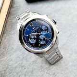 Tommy Hilfiger Lars Chronograph Blue Dial Silver Steel Strap Watch For Men - 1792059 Authentic Buy Shop Now