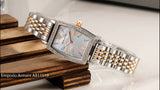 Emporio Armani Gianni T Bar White Mother Of Pearl Dial Two Tone Steel Strap Watch For Women - AR11519 Authentic Buy Shop Now