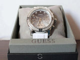 Guess Confetti Crystal Black Dial White Silicone Strap Watch For Women - W1098L1 Authentic Buy Shop Now