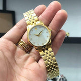 Movado Museum Classic Diamonds Mother of Pearl Dial Gold Steel Strap Watch For Women - 0606998 Authentic Buy Shop Now