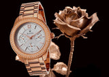 Bulova Crystal Silver Dial Rose Gold Steel Strap Watch for Women - 97N101 Authentic Buy Shop Now
