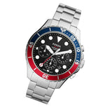 Fossil FB-03 Chronograph Black Dial Silver Steel Strap Watch for Men - FS5767 Authentic Buy Shop Now