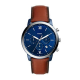 Fossil Neutra Chronograph Blue Dial Brown Leather Strap Watch for Men - FS5791 Authentic Buy Shop Now