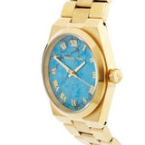 Michael Kors Channing Turquoise Dial Gold Steel Strap Watch For Women - MK5894 Authentic Buy Shop Now