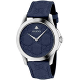 Gucci G Timeless Quartz Blue Dial Blue Leather Strap Watch For Men - YA1264032 Authentic Buy Shop Now