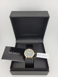 Movado Ultra Slim Black Dial Black Leather Strap Watch For Women - 0607091 Authentic Buy Shop Now