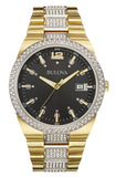 Bulova Crystal Black Dial Two Tone Steel Strap Watch for Men - 98B235 Authentic Buy Shop Now