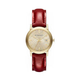 Burberry The City Gold Dial Red Leather Strap Watch for Women - BU9140 Authentic Buy Shop Now