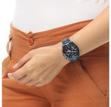 Fossil Perfect Boyfriend Multifunction Blue Dial Blue Steel Strap Watch for Women - ES4093 Authentic Buy Shop Now