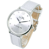 Coach Slim Easton Silver Dial Silver Leather Strap Watch for Women - 14502685 Authentic Buy Shop Now