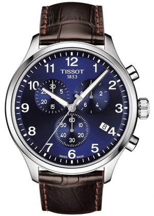 Tissot Chrono XL Classic Blue Dial Brown Leather Strap Watch For Men - T116.617.16.047.00 Authentic Buy Shop Now
