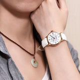 Tissot Chemin Des Tourelles Powermatic 80 Lady Silver Dial White Leather Strap Watch For Women - T099.207.36.118.00 Authentic Buy Shop Now