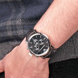 Emporio Armani Classic Chronograph Black Dial Black Leather Strap Watch For Men - AR0431 Authentic Buy Shop Now