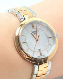 Tissot Flamingo Mother of Pearl White Dial Two Tone Steel Strap Watch For Women - T094.210.22.111.01 Authentic Buy Shop Now