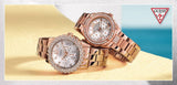 Guess Dazzler Diamonds Silver Dial Rose Gold Steel Strap Watch for Women - W0335L3 Authentic Buy Shop Now
