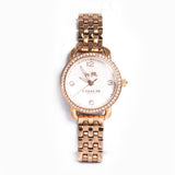 Coach Delancey Mother of Pearl White Dial Rose Gold Steel Strap Watch for Women - 14502479 Authentic Buy Shop Now