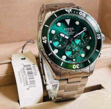 Fossil FB-03 Chronograph Green Dial Silver Steel Strap Watch for Men - FS5726 Authentic Buy Shop Now