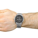 Hugo Boss Grand Prix Black Dial Silver Steel Strap Watch for Men - 1513477 Authentic Buy Shop Now