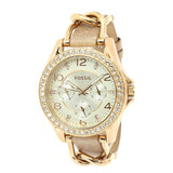 Fossil Riley White Dial Beige Leather Strap Watch for Women - ES3465 Authentic Buy Shop Now