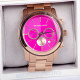 Michael Kors Runway Pink Dial Rose Gold Steel Strap Watch for Women - MK5931 Authentic Buy Shop Now