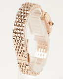 Emporio Armani Gianni T-Bar Analog Crystal Brown Dial Rose Gold Steel Strap Watch For Women - AR11407 Authentic Buy Shop Now