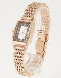 Emporio Armani Gianni T-Bar Analog Crystal Brown Dial Rose Gold Steel Strap Watch For Women - AR11407 Authentic Buy Shop Now
