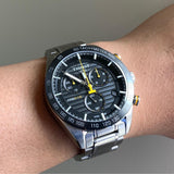 Tissot PRS 516 Chronograph Black Dial Silver Steel Strap Watch For Men - T100.417.11.051.00 Authentic Buy Shop Now