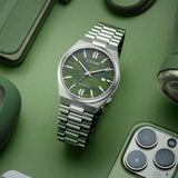 Citizen Tsuyosa Automatic Camouflage Green Dial Silver Steel Strap Watch For Men - NJ0159-86X Authentic Buy Shop Now