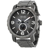 Fossil Nate Chronograph Gunmetal Dial Grey Steel Strap Watch for Men - JR1437 Authentic Buy Shop Now