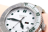 Gucci G Timeless White Dial Two Tone Nylon Strap Watch For Men - YA126231 Authentic Buy Shop Now