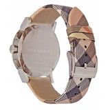 Burberry The City Nova White Dial Checked Brown Leather Strap Watch for Men - BU9357 Authentic Buy Shop Now