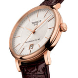 Tissot Carson Premium Powermatic 80 White Dial Brown Leather Strap Watch For Men - T122.407.36.031.00 Authentic Buy Shop Now