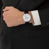 Emporio Armani Classic Chronograph Silver Dial Black Leather Strap Watch For Men - AR2432 Authentic Buy Shop Now