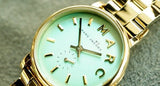 Marc Jacobs Baker Mint Green Dial Gold Steel Strap Watch for Women - MBM3284 Authentic Buy Shop Now