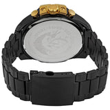 Diesel Mega Chief Chronograph Gold Dial Black Steel Strap Watch For Men - DZ4485 Authentic Buy Shop Now