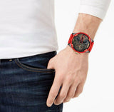 Diesel Mr Daddy 2.0 Chronograph Grey Dial Red Rubber Strap Watch For Men - DZ7430 Authentic Buy Shop Now