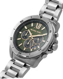 Michael Kors Brecken Chronograph Green Dial Silver Steel Strap Watch For Men - MK8984 Authentic Buy Shop Now