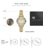 Emporio Armani Gianni T Bar Analog Crystals Gold Dial Gold Steel Strap Watch For Women - AR11608 Authentic Buy Shop Now