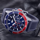 Lacoste Tiebreaker Chronograph Blue Dial Blue Silicon Strap Watch for Men - 2011154 Authentic Buy Shop Now