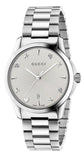 Gucci G Timeless Silver Dial Silver Steel Strap Watch For Women - YA1264028 Authentic Buy Shop Now