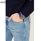 Guess Fleet Chronograph Black Dial Blue Rubber Strap Watch for Men - W0971G2 Authentic Buy Shop Now