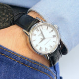 Tissot Carson Powermatic 80 White Dial Black Leather Strap Watch For Men - T085.407.16.013.00 Authentic Buy Shop Now