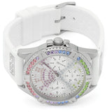 Guess Frontier Diamonds Silver Dial White Rubber Strap Watch for Women - GW0045L1 Authentic Buy Shop Now