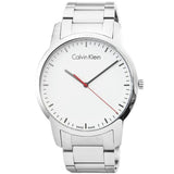 Calvin Klein City Quartz White Dial Silver Steel Strap Watch for Men - K2G2G1Z6 Authentic Buy Shop Now