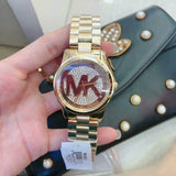 Michael Kors Runway Quartz Gold Dial Gold Steel Strap Watch For Women - MK5852 Authentic Buy Shop Now