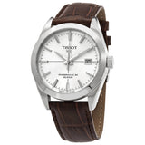 Tissot Gentleman Powermatic 80 Silicium Silver Dial Brown Leather Strap Watch For Men - T127.407.16.031.01 Authentic Buy Shop Now